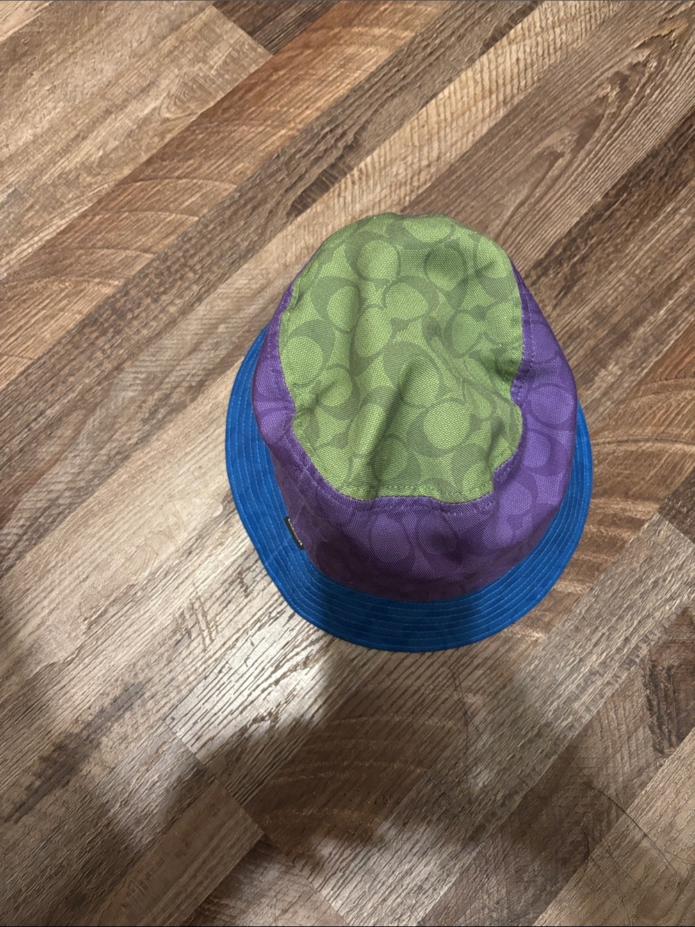 Colorblock Bucket Hat - Green, Purple & Blue
